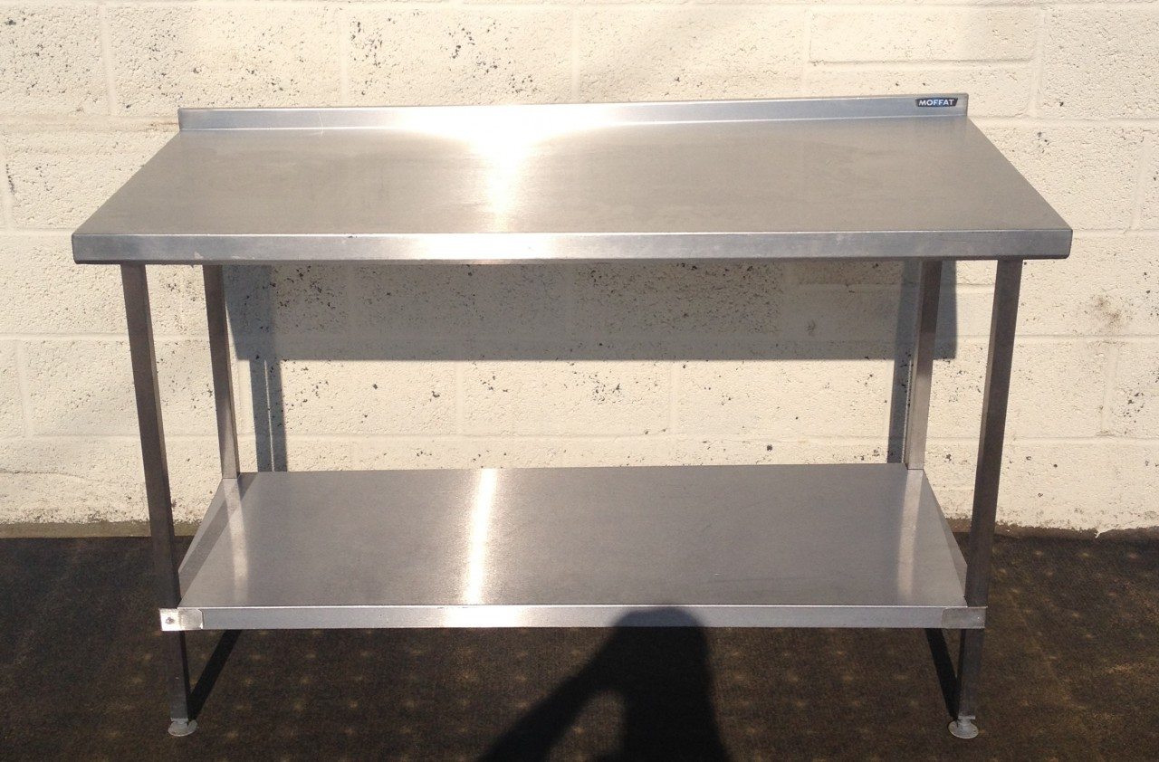 Moffat Stainless Steel Table with Undershelf and Upstand