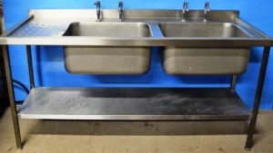 STAINLESS STEEL Double Bowl Single Drainer Sink 180cm wide