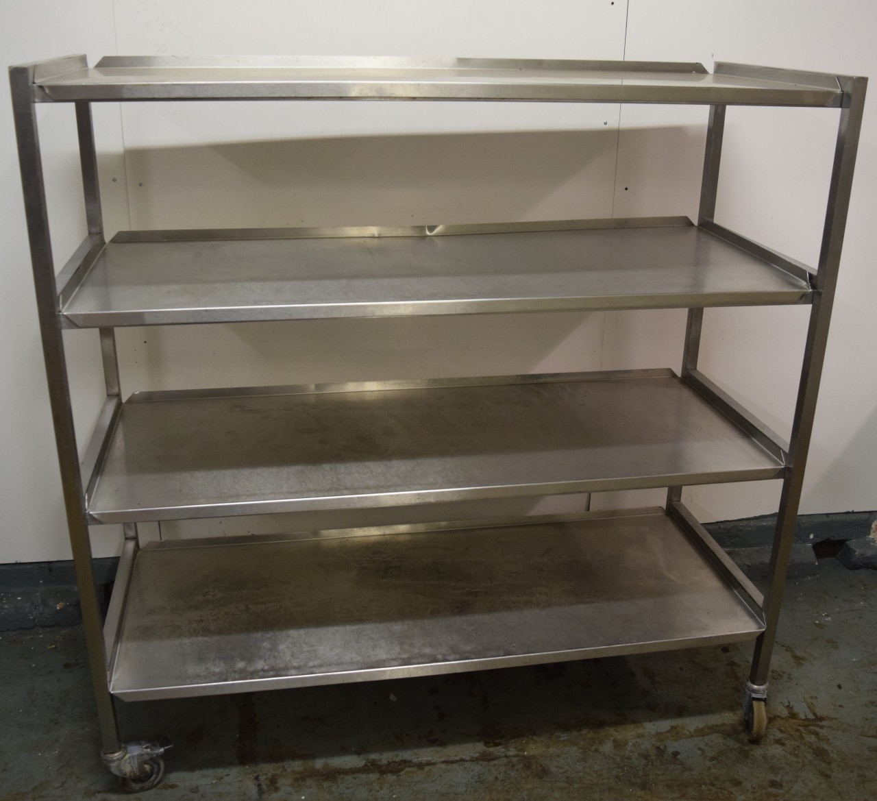 4 Tier Stainless Steel Strager Rack with Wheels. - CaterQuip Stainless Steel Shelving On Wheels