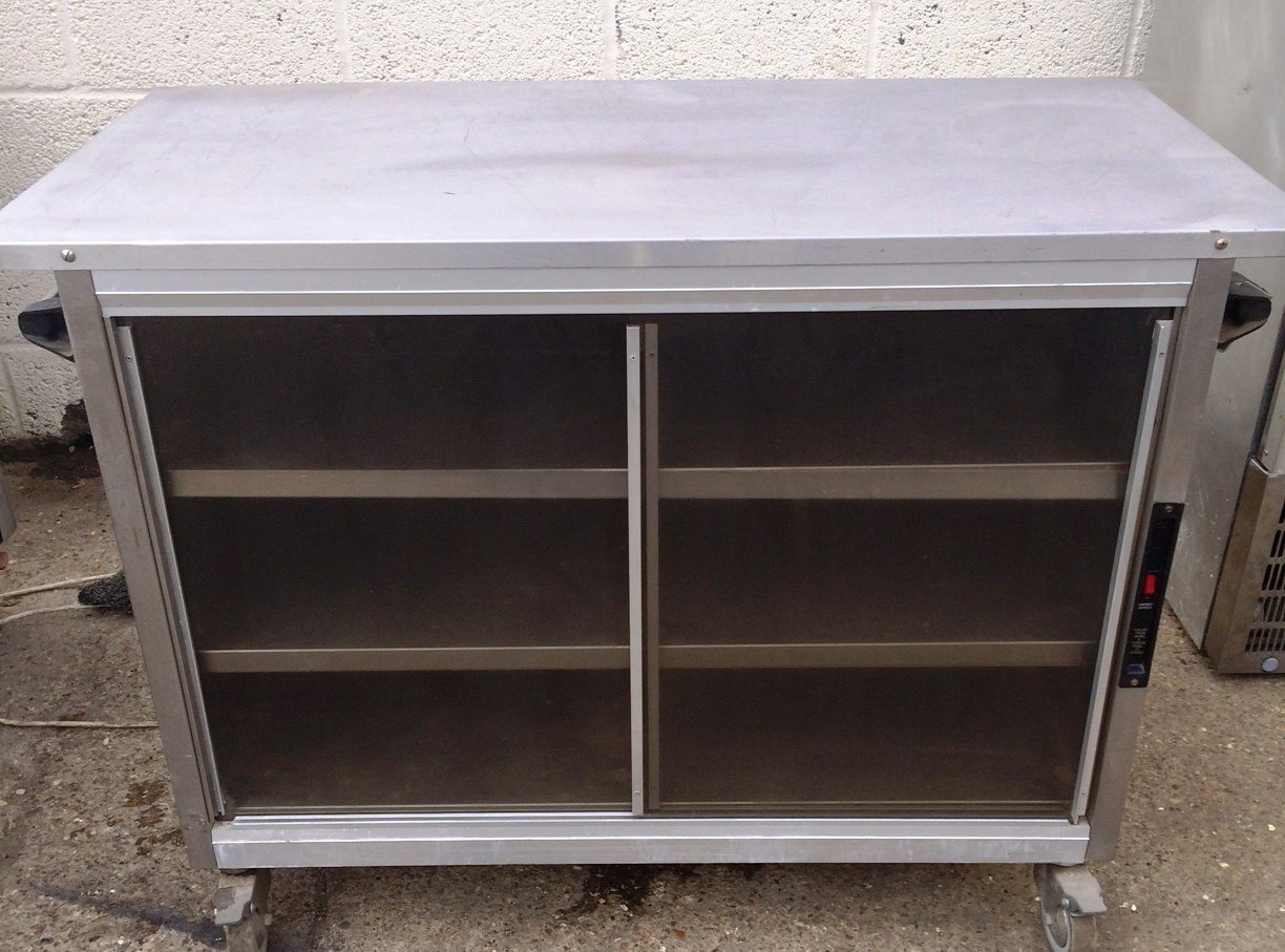 Stainless Steel Ambient Bench Cupboard with Glazed Sliding Doors
