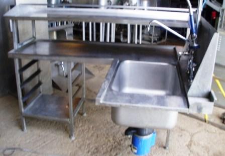 INLET Sink for Pass Through Dish Wash with Waste Disposal.