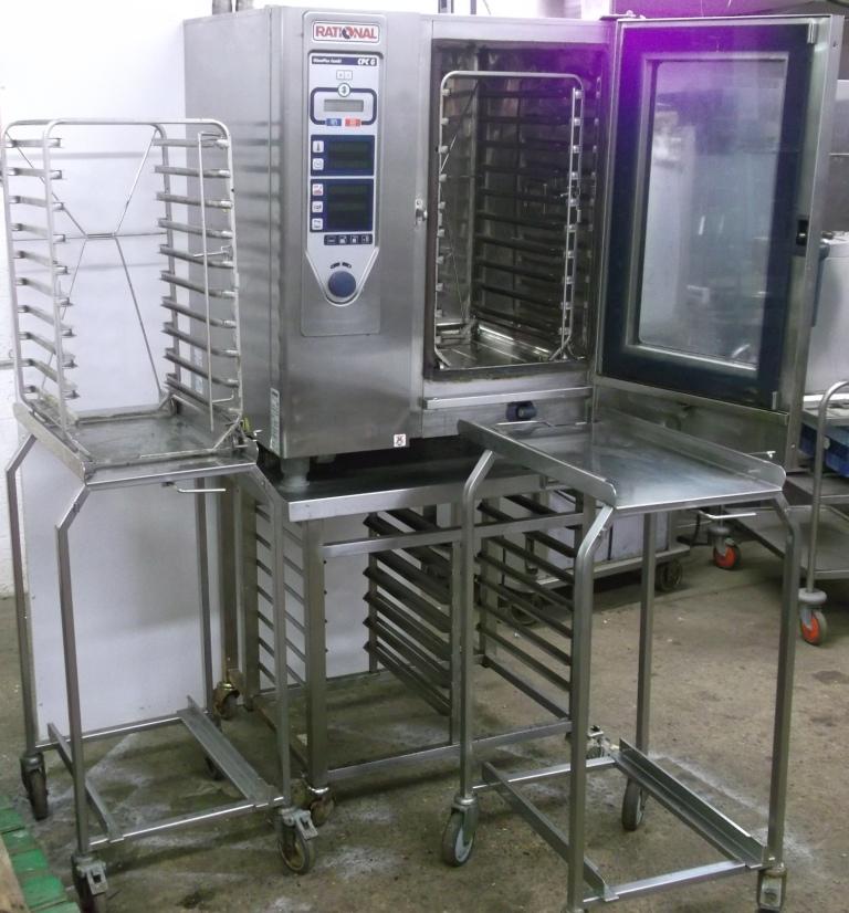 RATIONAL CPC Gas 10 Grid Combi with Stand & 2 Banquet Trolley’s 1