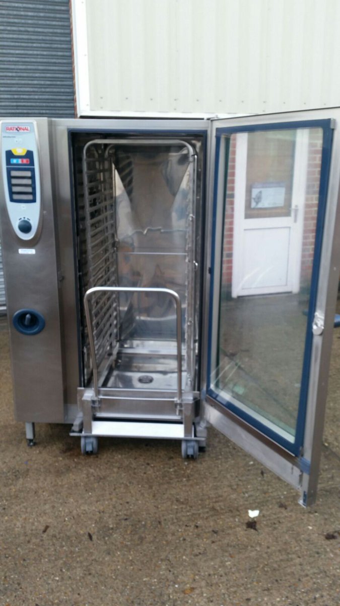 RATIONAL SCC 40 Grid Electric Combi Oven with Roll-In Gastronorm Trolley
