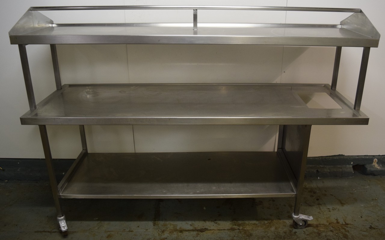 Stainless Steel Production Table with Ambient Shelving