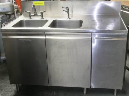 SISSON 2 Bowl Single Drainer Sink with Cupboards & Taps.