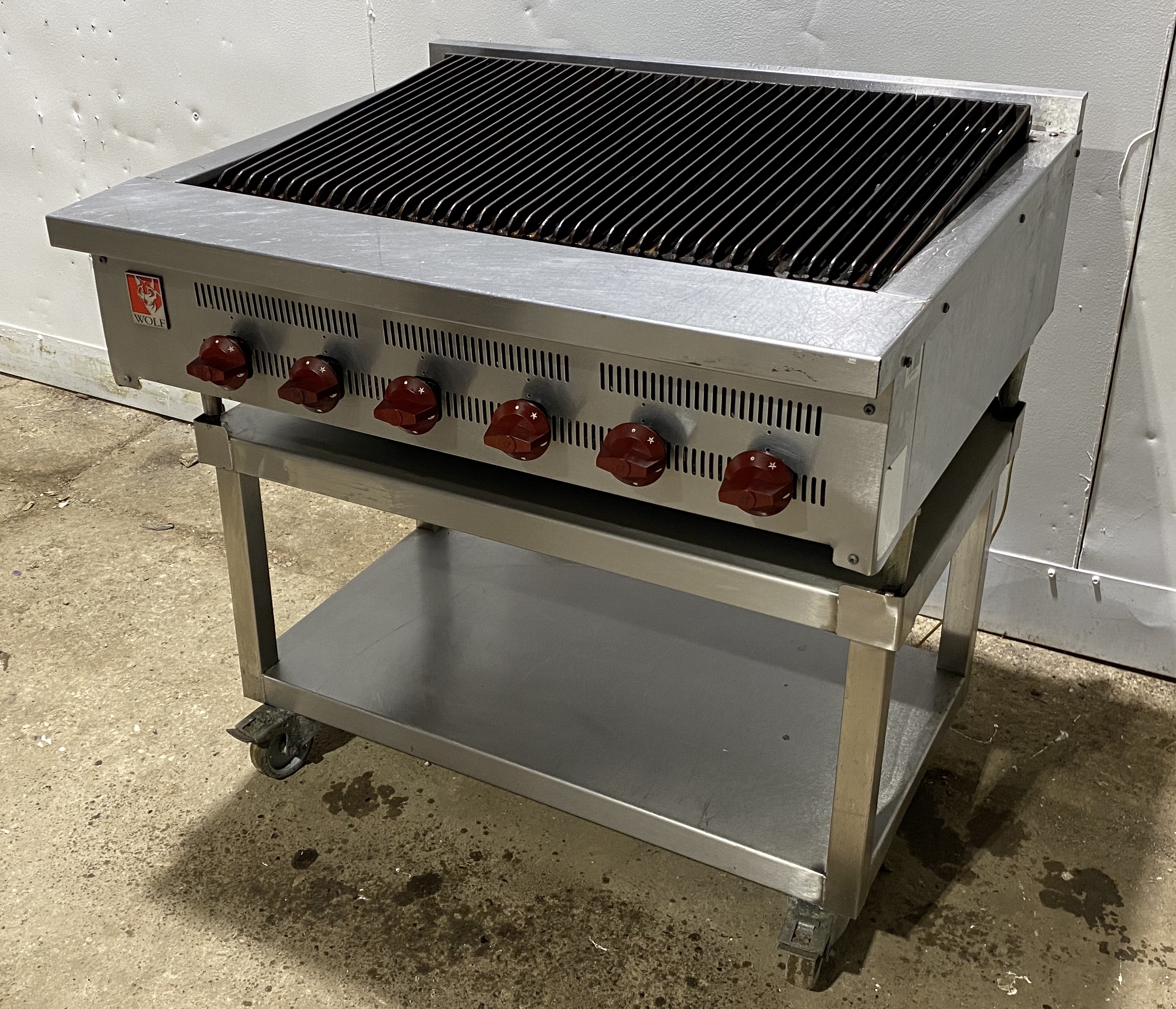 WOLF 6 Burner 90cm Gas Char Grill with Stand