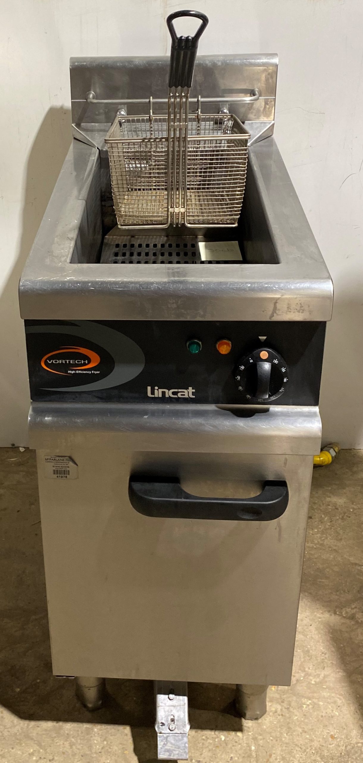 LINCAT Vortech Gas Single Well Single Basket Fryer