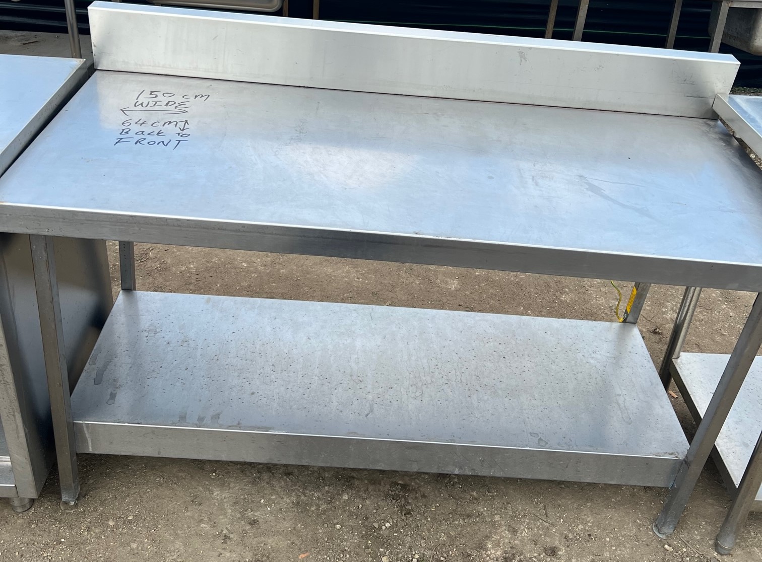 150cm Prep Table with Upstand